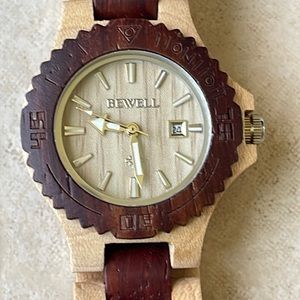 BEWELL wood watch for lady battery water resistant hand crafted